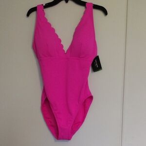 Kate Spade Fuchsia Scalloped Swimsuit